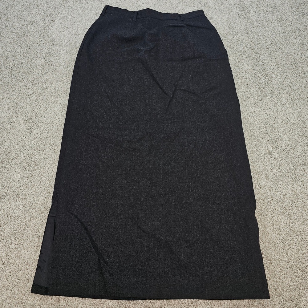 LL Bean Women's Black Twill Wool Blend Maxi Skirt Size 4 Petite Pencil Skirt